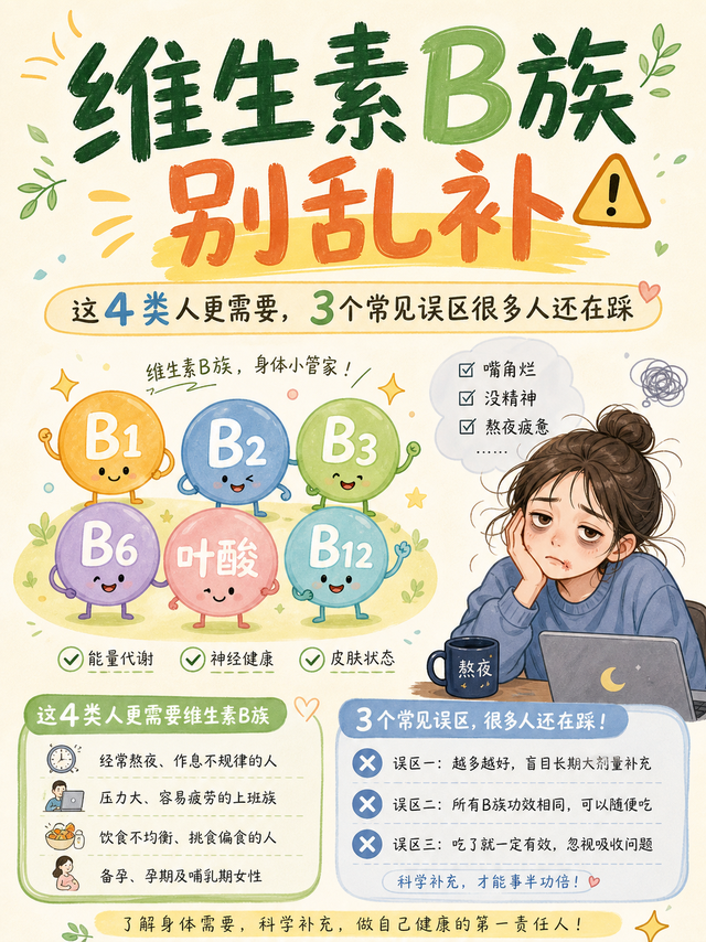 B族别乱补！4类人更需要，3个误区还在踩
