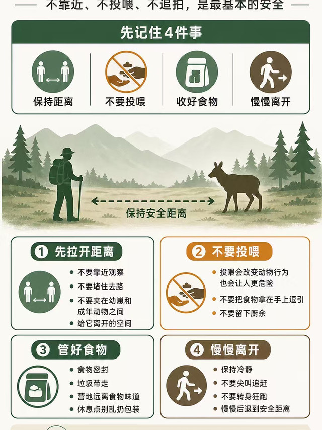 徒步遇到野生动物怎么办？