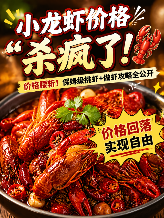 🦞 小龙虾价格腰斩！保姆级挑虾做虾攻略，实现龙虾自由！