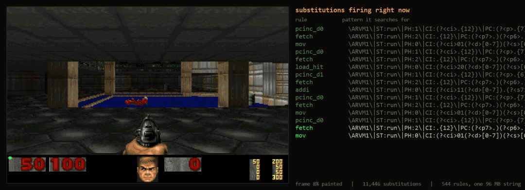96MB文本模拟CPU！开发者用正则表达式跑通Doom：一帧需要180秒