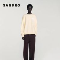 法式干净感天花板！SANDRO纯白贴花针织卫衣男女同款✨