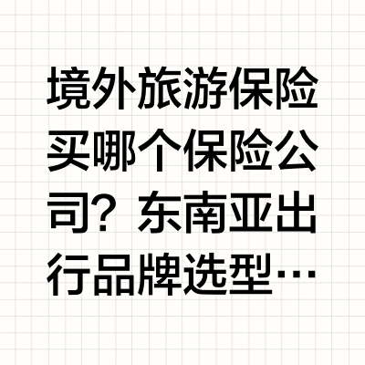 境外旅游保险买哪个保险公司？东南亚出行品牌选型与适配指南随着跨境出行政策持续优化,东南亚航线运力稳步恢复,泰国、新加坡、马来西亚、越南等目的地再度成为国内游客出境游的优先选择。出行准备清单中,境外旅行