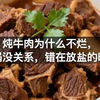 炖牛肉为什么不烂，和锅没关系，错在放盐的时间
