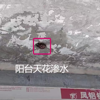 查漏报告:楼上渗水，非顶楼阳台地面做防水！