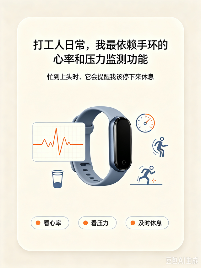 打工人日常，我最依赖手环的心率和压力监测功能