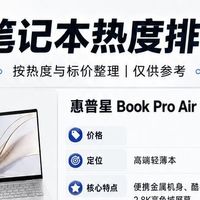 惠普笔记本热度榜单整理｜轻薄本&游戏本一次性分清
