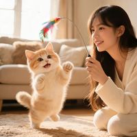 选逗猫棒别再踩坑！60-100cm黄金杆长让猫累到趴，10分钟消耗全天精力
