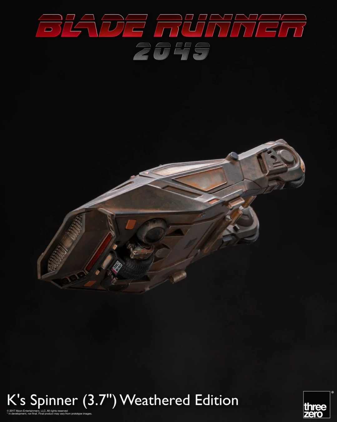 threezero 《银翼杀手 2049》K 的回旋飞行车 3.7 英寸 旧化做旧版