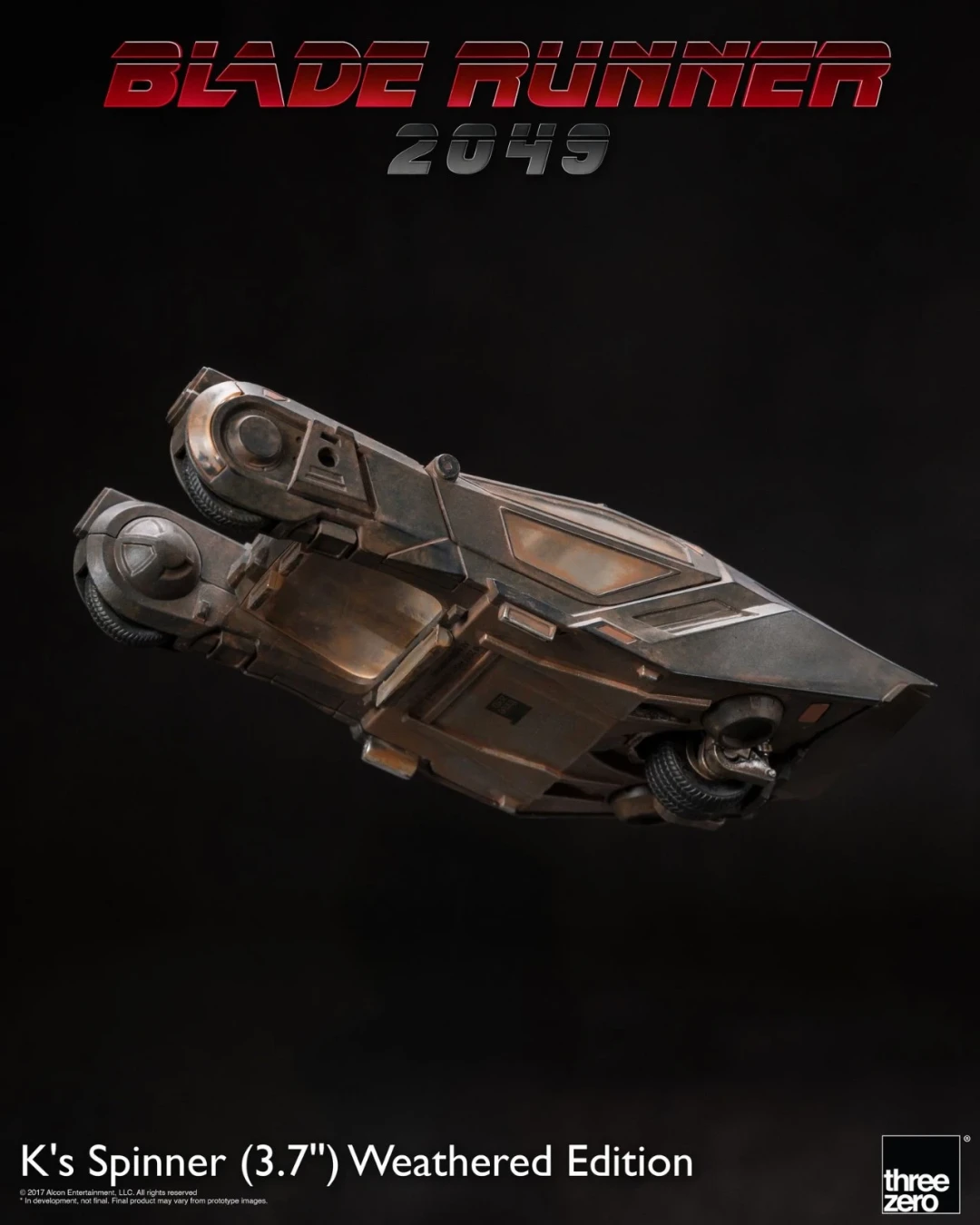 threezero 《银翼杀手 2049》K 的回旋飞行车 3.7 英寸 旧化做旧版