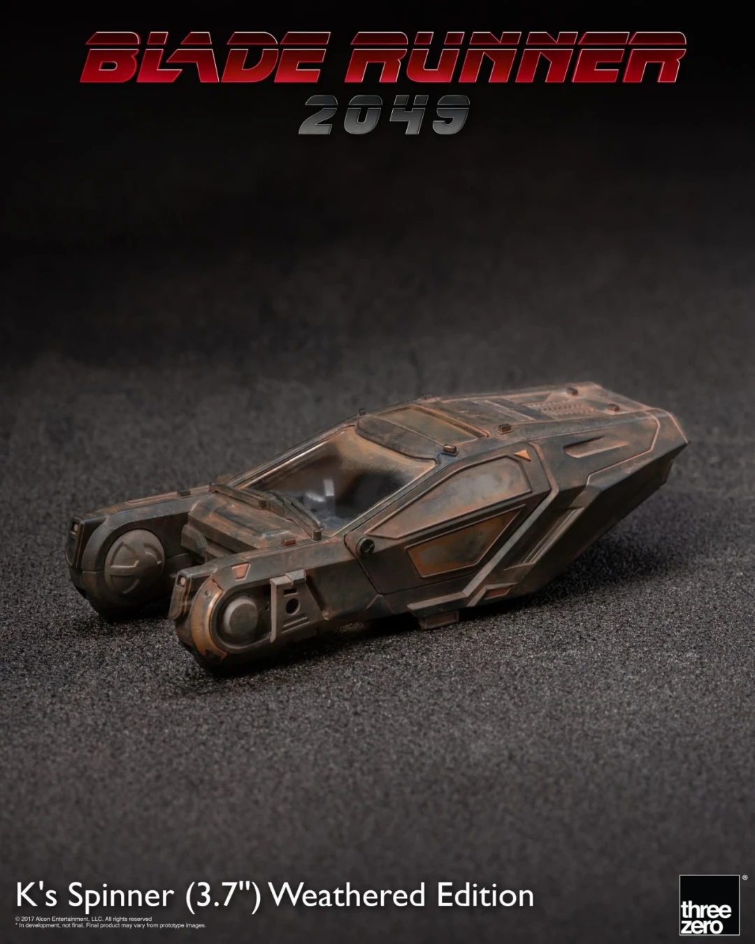 threezero 《银翼杀手 2049》K 的回旋飞行车 3.7 英寸 旧化做旧版