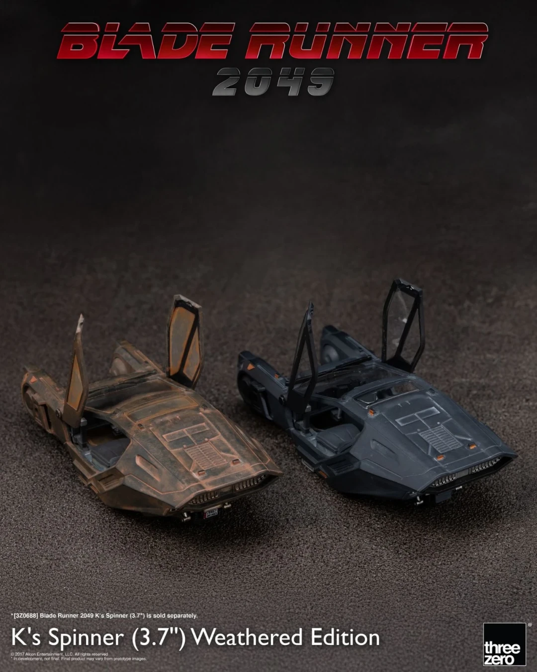threezero 《银翼杀手 2049》K 的回旋飞行车 3.7 英寸 旧化做旧版