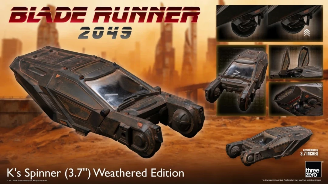 threezero 《银翼杀手 2049》K 的回旋飞行车 3.7 英寸 旧化做旧版