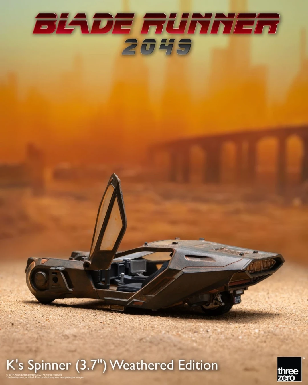 threezero 《银翼杀手 2049》K 的回旋飞行车 3.7 英寸 旧化做旧版