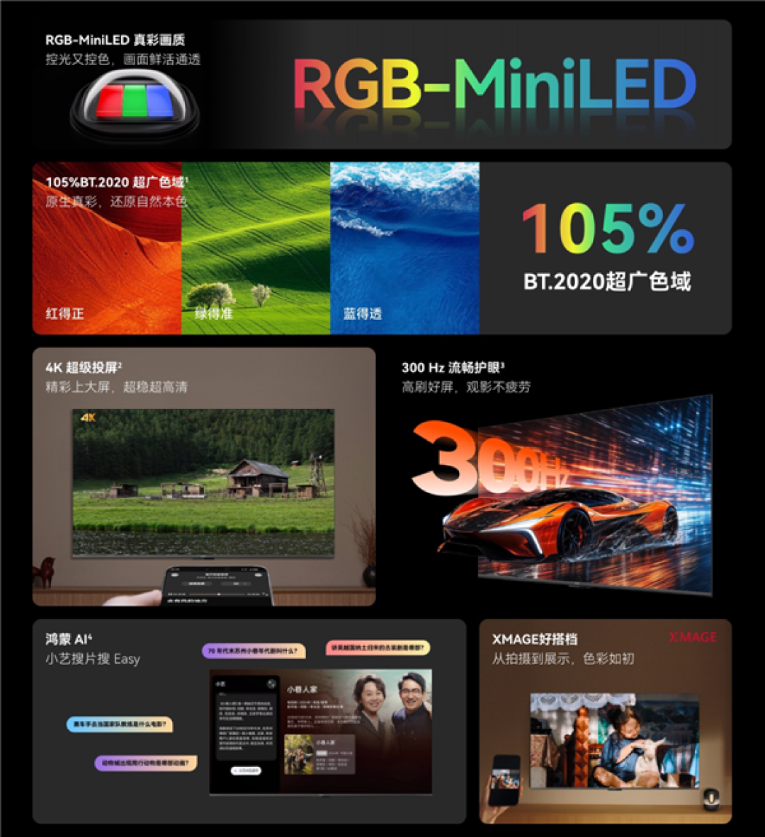 余承东官宣华为首款RGB-MiniLED电视 8月5日开售 3499元起