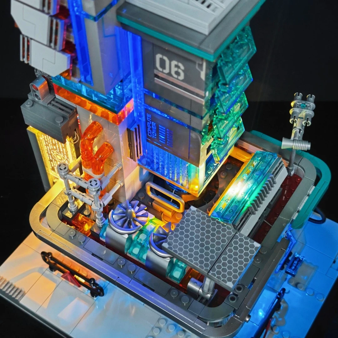 霓虹算力枢纽登场|Lumibricks 七月赛博朋克新作 —— 数据工作站 拼装体验分享