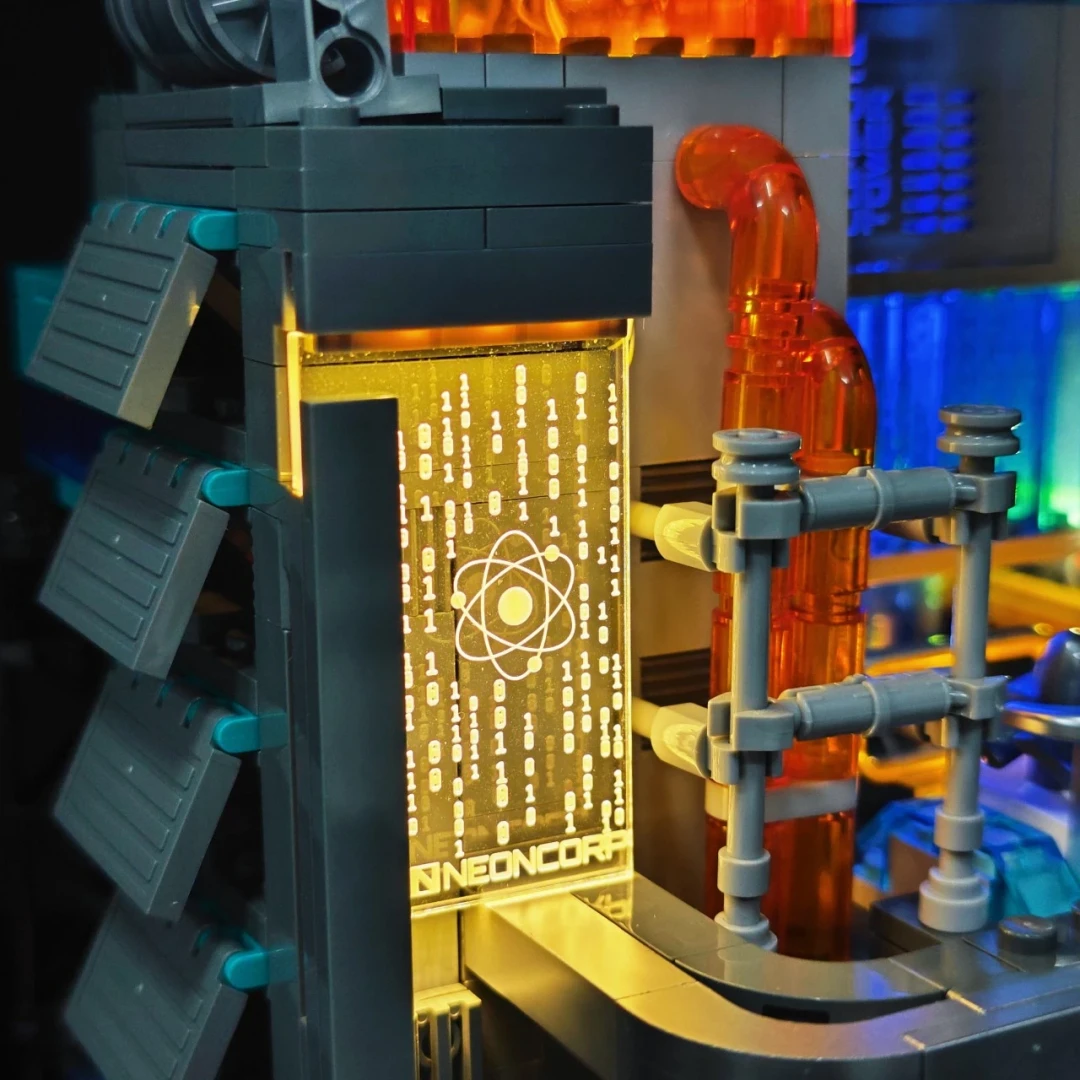 霓虹算力枢纽登场|Lumibricks 七月赛博朋克新作 —— 数据工作站 拼装体验分享