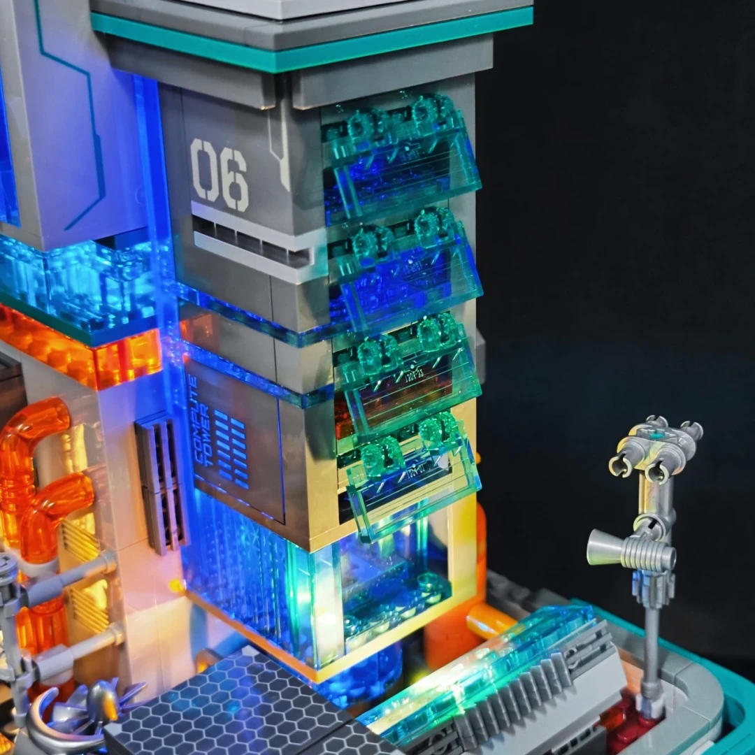 霓虹算力枢纽登场|Lumibricks 七月赛博朋克新作 —— 数据工作站 拼装体验分享