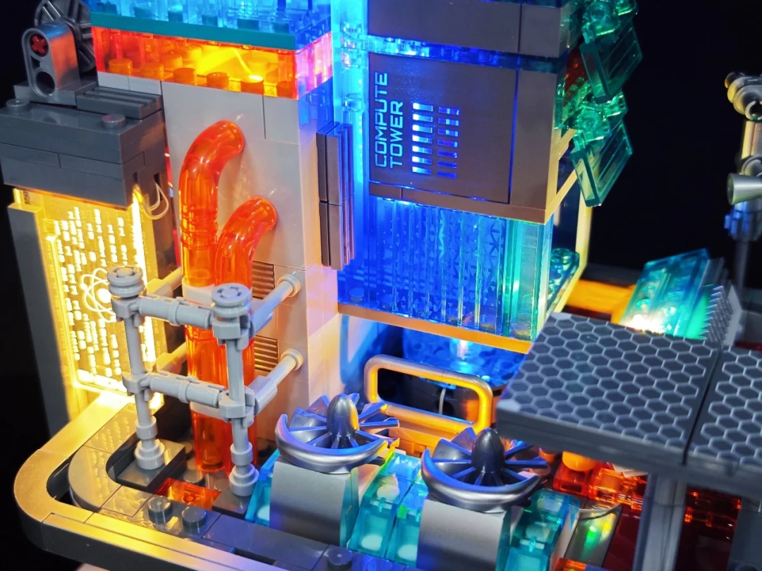 霓虹算力枢纽登场|Lumibricks 七月赛博朋克新作 —— 数据工作站 拼装体验分享