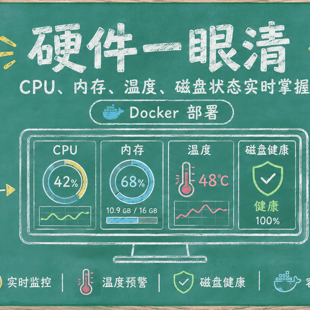 一个Docker搞定 NAS 全硬件监控：CPU、硬盘、显卡专业监控大屏～