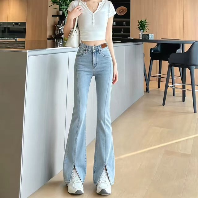 小个子显瘦天花板！开叉微喇牛仔裤太绝了👖