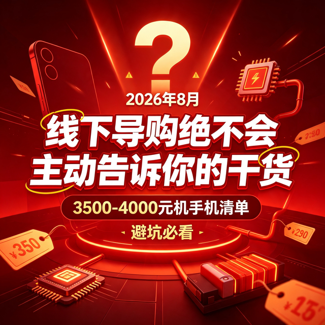 2026年8月3500-4000元手机清单，线下导购绝不会主动告诉你的干货