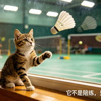 山东淄博这只流浪猫会打羽毛球？网友：编外陪练实锤了