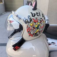 女骑本命头盔！JEF复古耳朵盔颜值实力双在线🏍️