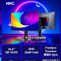 电竞OLED显示器推荐！玩家优选HKC新品天启27Q500B 500Hz高刷
