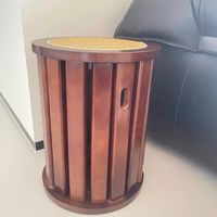 橡胶木可叠放藤编圆凳家用实木餐凳茶几餐凳