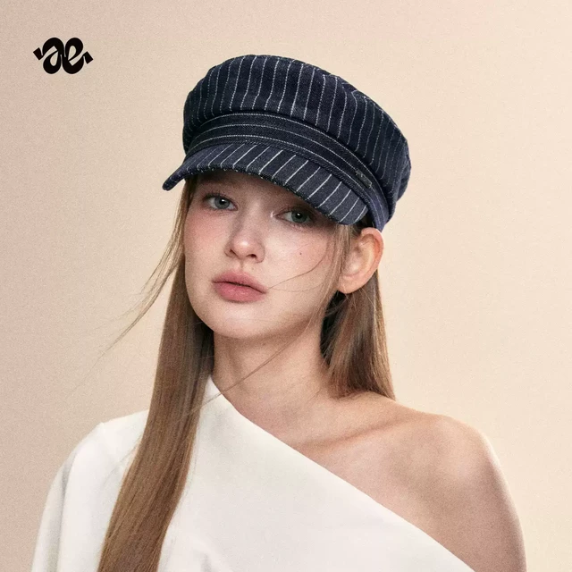 复古牛仔条纹报童帽，戴上秒变文艺女主角！