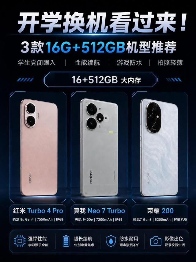 开学换机｜3台16+512G大内存机型横向梳理