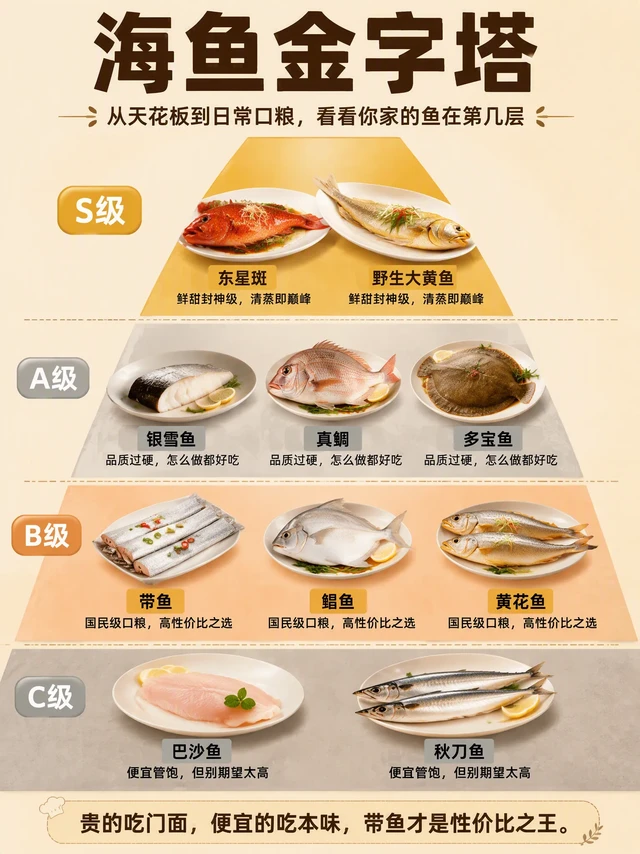 海鱼段位图鉴，第1名你绝对想不到，带鱼才是被低估的性价比之王