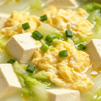 鸡蛋白菜豆腐汤，清淡暖胃
