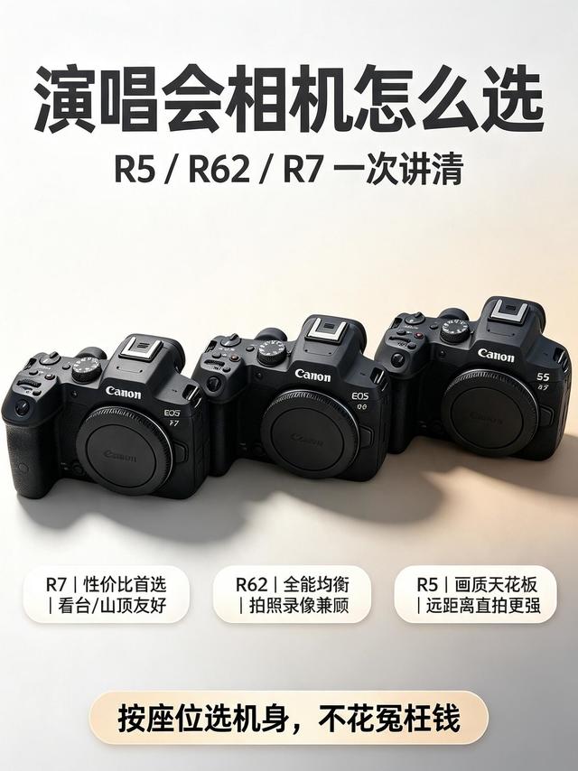 演唱会拍图选佳能R5/R62/R7？按座位挑机不踩坑
