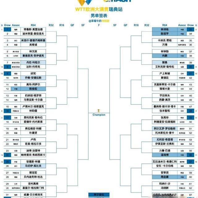 王楚钦孙颖莎都退赛！国乒瑞典大满贯临阵换将，林诗栋一人扛三项