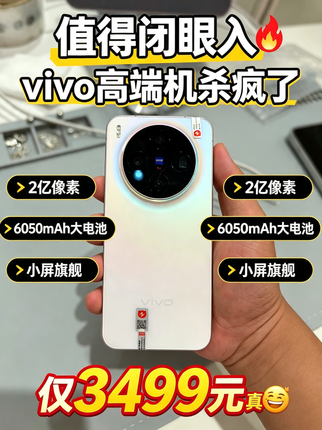 vivo目前“值得闭眼入”的高端手机，2亿像素+6050mAh，仅3499元