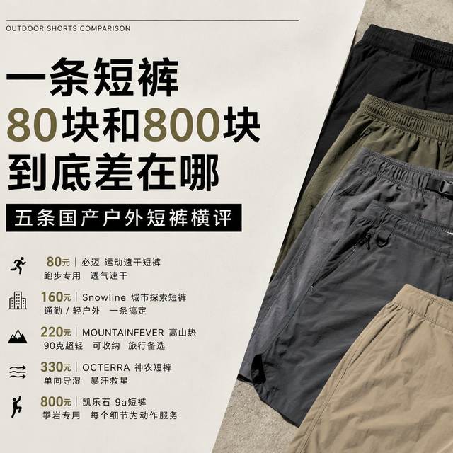 一条短裤八十块和八百块到底差在哪，最值的五条国产户外短裤