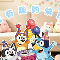布鲁伊 Bluey 周岁生日 KT 板背景墙，男女宝通吃的派对神器
