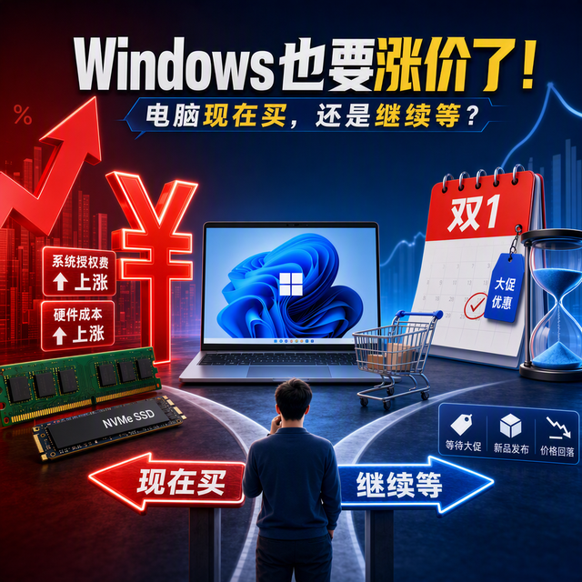 【评论有奖】Windows也要涨价了！电脑越来越贵，你选择现在买还是继续等？​