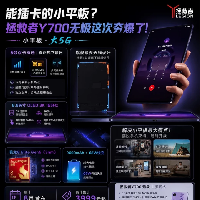 能插卡的平板？24GB+1TB！联想拯救者Y700无极这次“夯爆了”