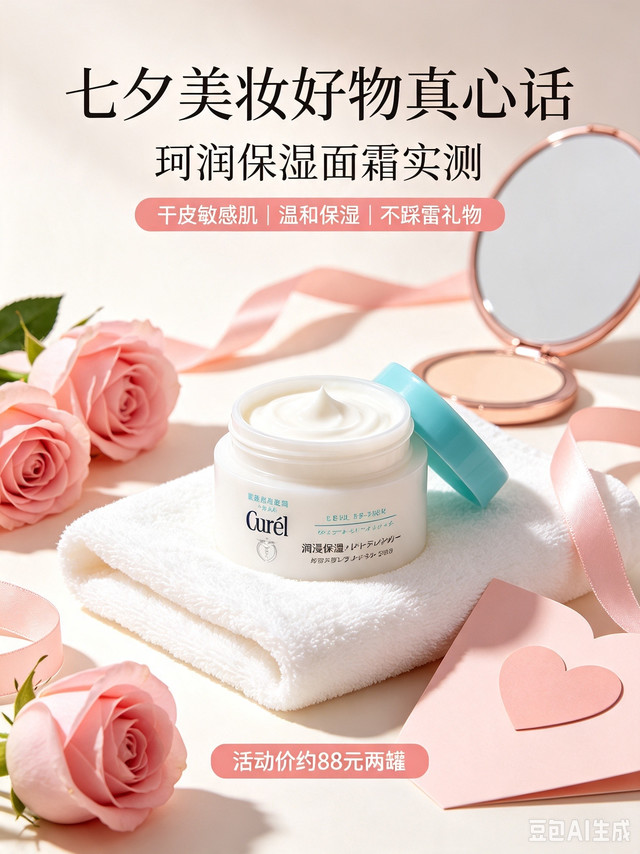 珂润保湿面霜，温和修护敏感肌