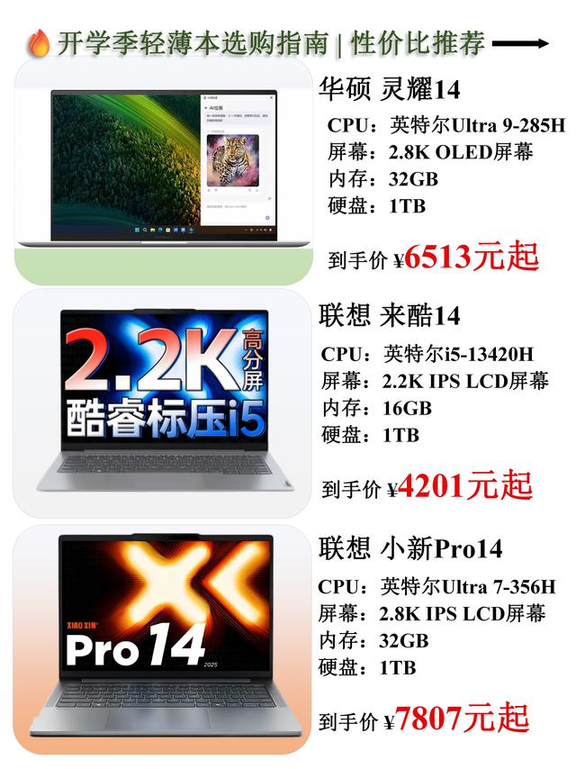 开学轻薄本怎么选！6台热门机型整理好了
