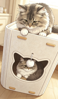 交作业，氛围感毛毡猫窝实测｜颜值出圈