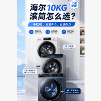 都是海尔10KG滚筒，小红花、云溪4.0、云溪5.0到底怎么选？