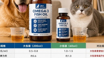 宠物鱼油买大包装还是小包装划算？