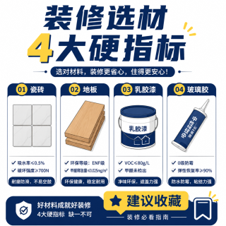 装修选材别瞎买！4大主材硬指标一次说清