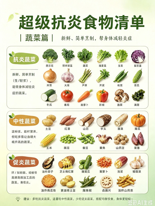 超级抗炎食物清单·蔬菜篇🥬吃对帮身体减负