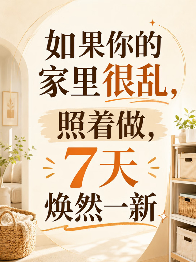 如果你的家里很乱照着做，7天焕然一新