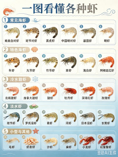 一图看懂30种虾🦐逛海鲜市场再也不会叫不出名字