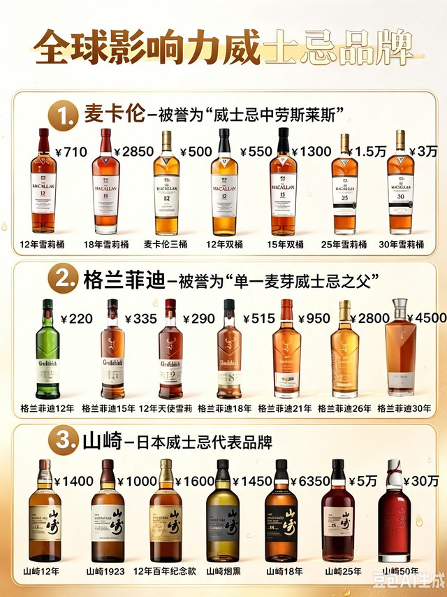 三大世界级威士忌品牌科普｜麦卡伦/格兰菲迪/山崎全系列梳理🥃